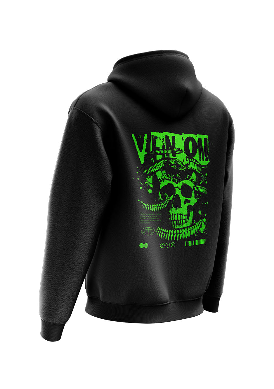 Untold Studios Gothic Venomous Skull Hoodie - Black