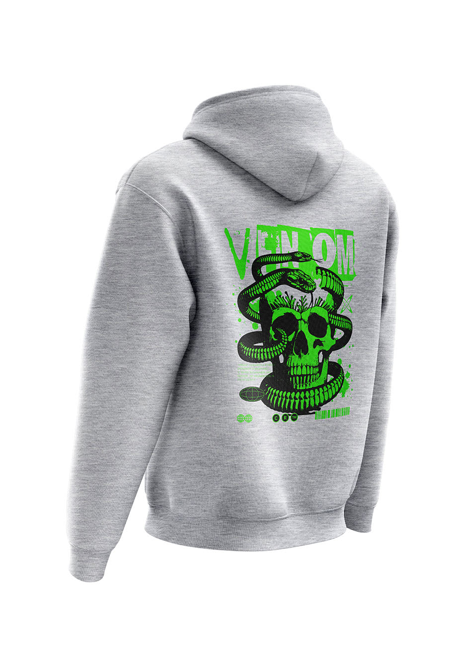 Untold Studios Gothic Venomous Skull Hoodie - Grey