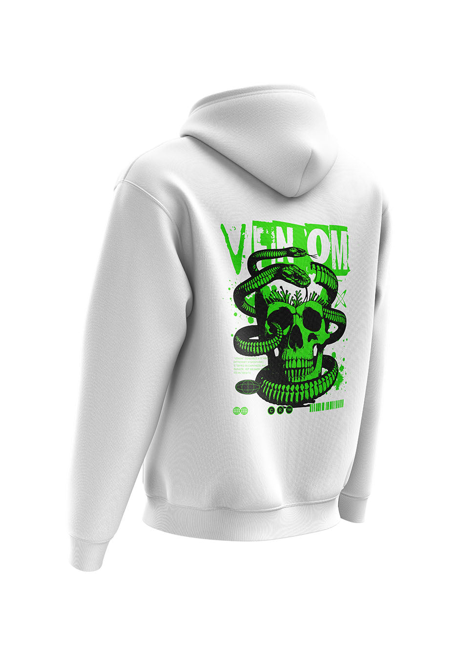 Untold Studios Gothic Venomous Skull Hoodie - White