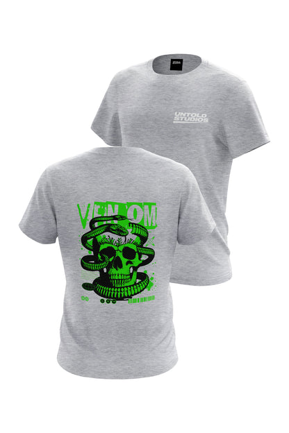 Untold Studios Gothic Venomous Skull Tee - Grey