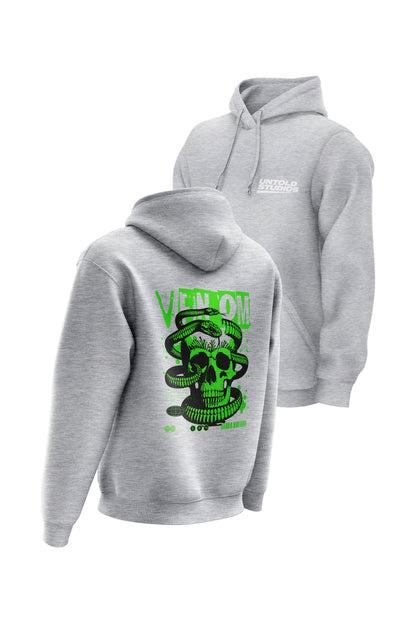 Untold Studios Gothic Venomous Skull Hoodie - Grey