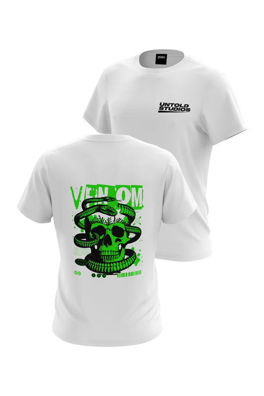 Untold Studios Gothic Venomous Skull Tee - White