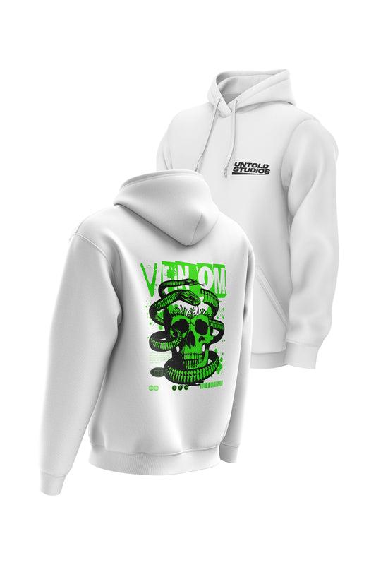 Untold Studios Gothic Venomous Skull Hoodie - White