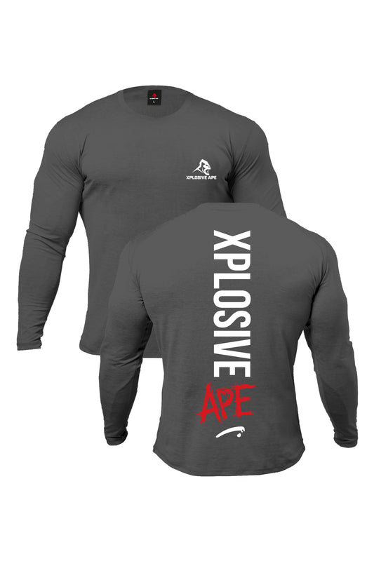 XAPE Graffiti Long Sleeve Tee - Charcoal