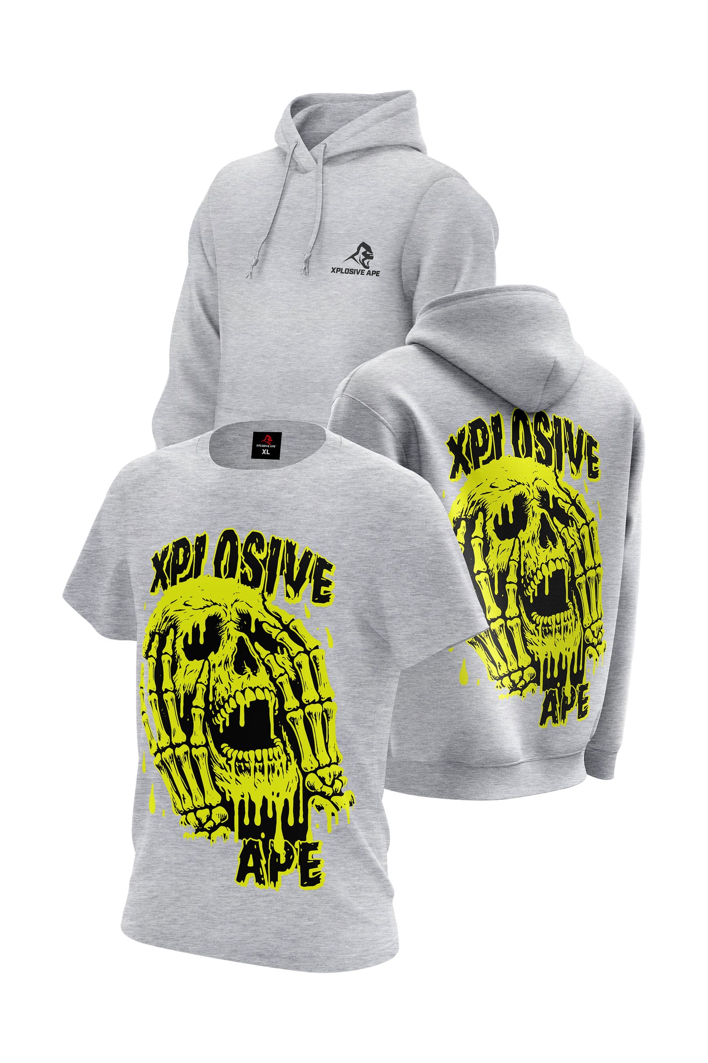 XAPE Grilled Cheese Hoodie & Tee Combo - Sports Grey