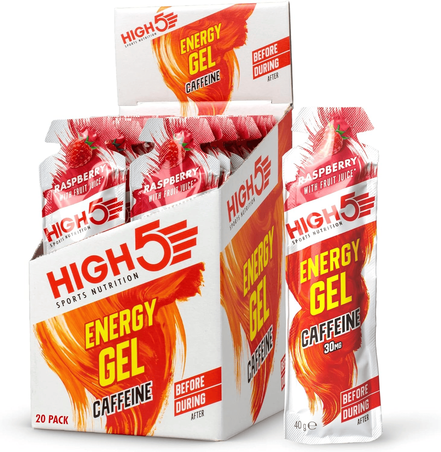 HIGH5 Energy Gel Caffeine 20x40g Raspberry