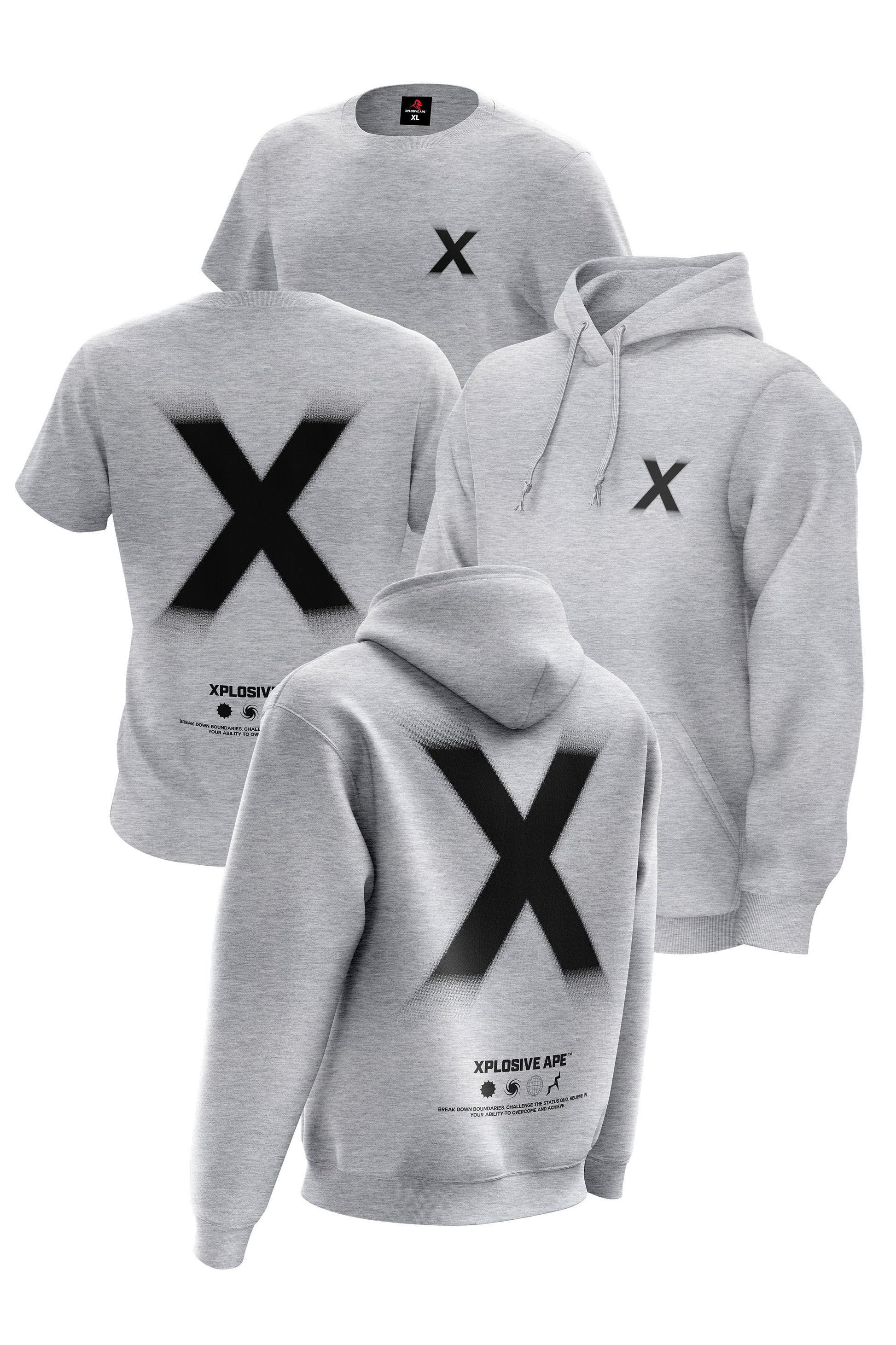 XAPE Halftone X V1 Hoodie & Tee - Grey