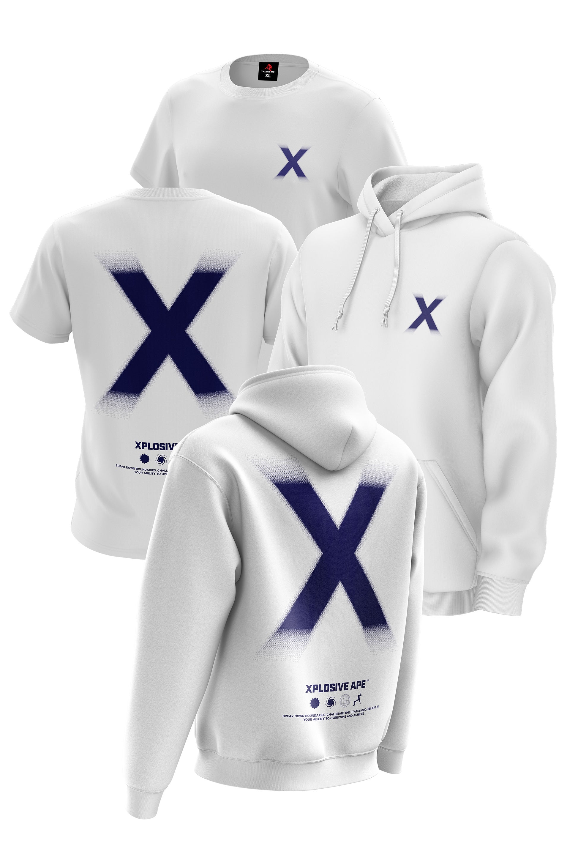 XAPE Halftone X V3 Hoodie & Tee - White