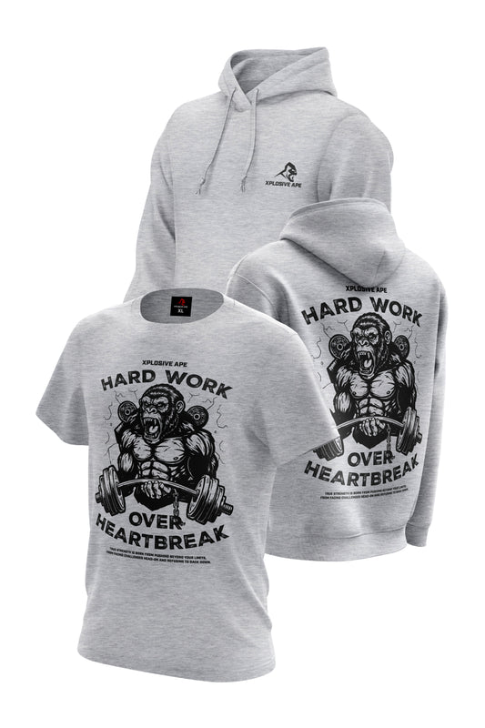 XAPE Hardwork Hoodie & Tee Combo - Sports Grey