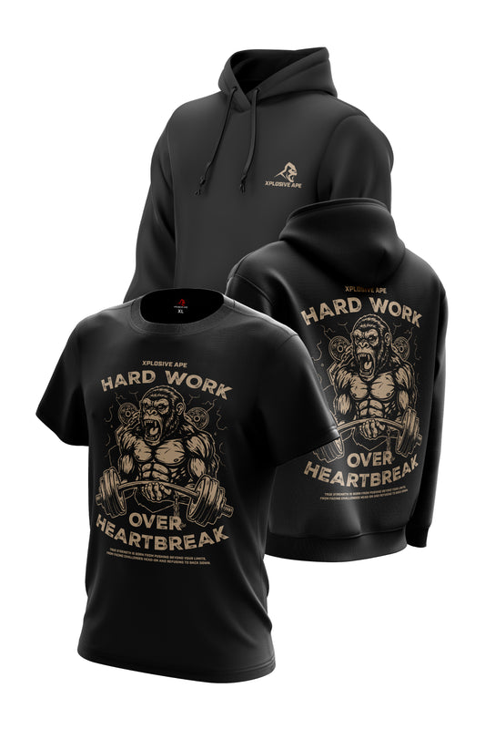 XAPE Hardwork Hoodie & Tee Combo - Black