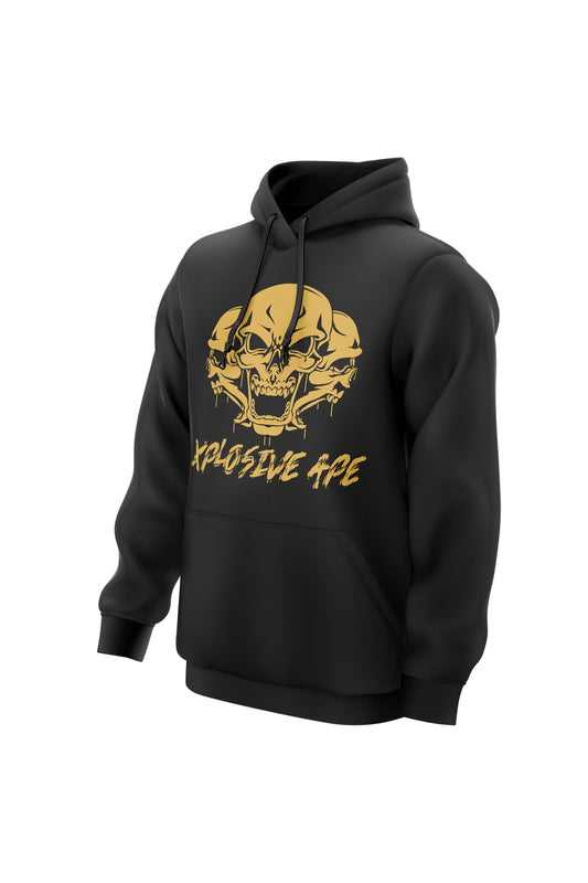 XAPE Golden Skulls Hoodie - Black