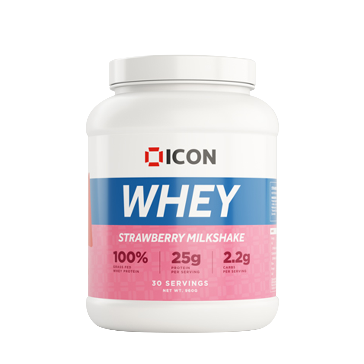 ICON Nutrition 100% Whey Protein 960g Strawberry Milkshake