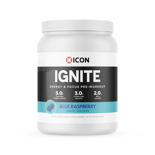 ICON Nutrition IGNITE Pre-Workout 600g Blue Raspberry