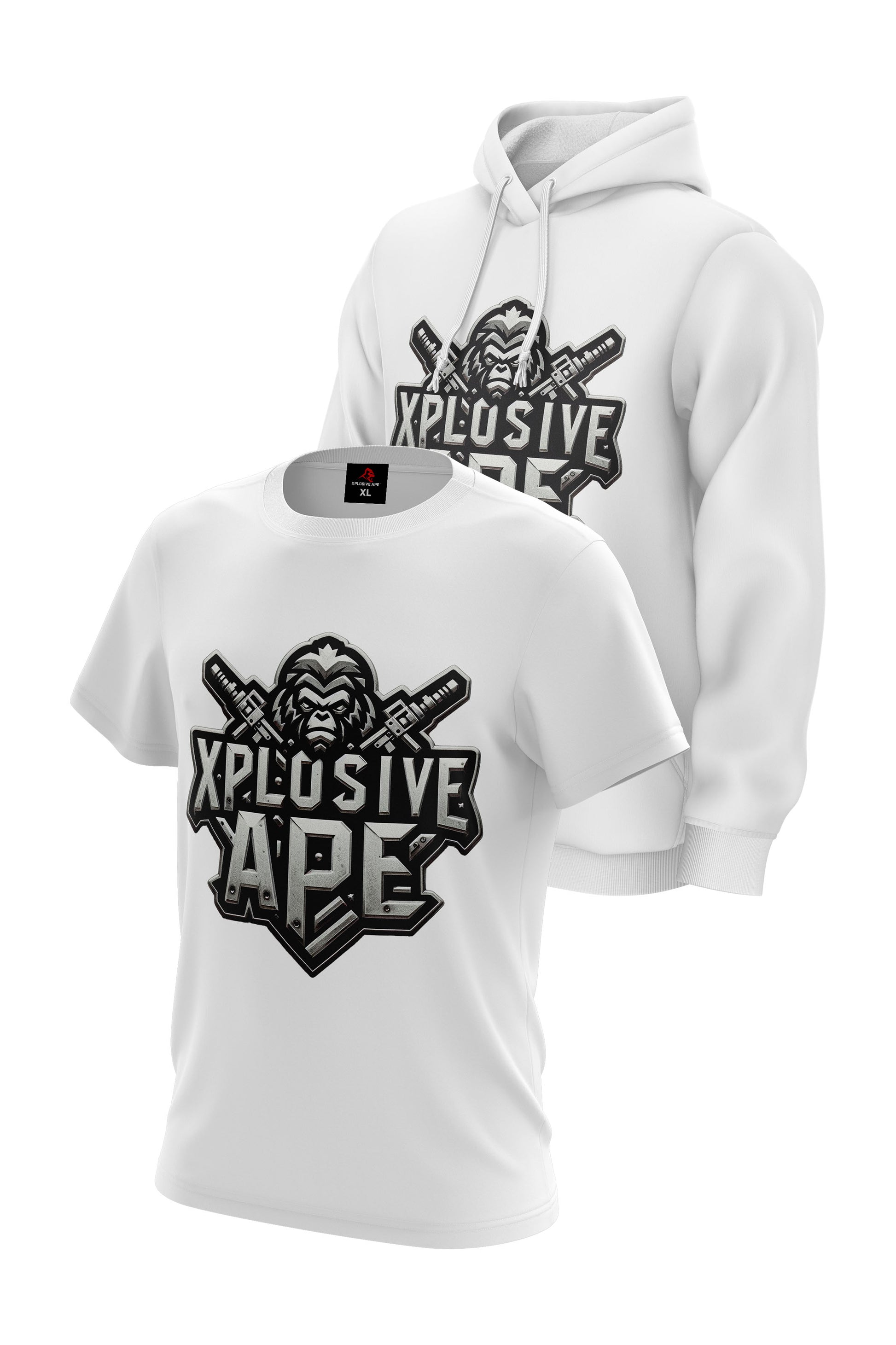 XAPE Iron Monkey Hoodie & Tee Combo - White