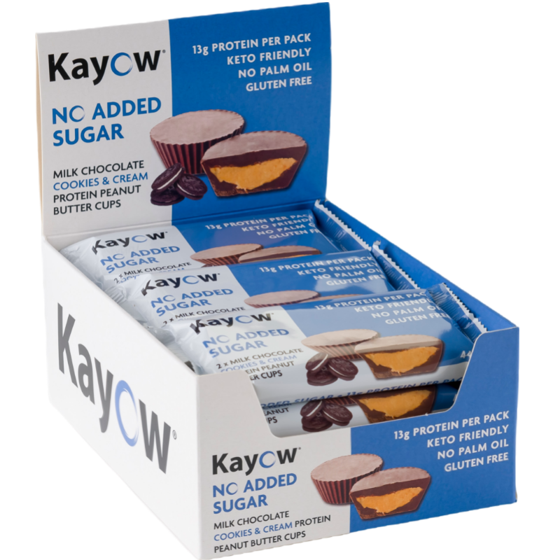 Kayow Nutrition Peanut Butter Cups 12x44g Milk Chocolate Cookies & Cream