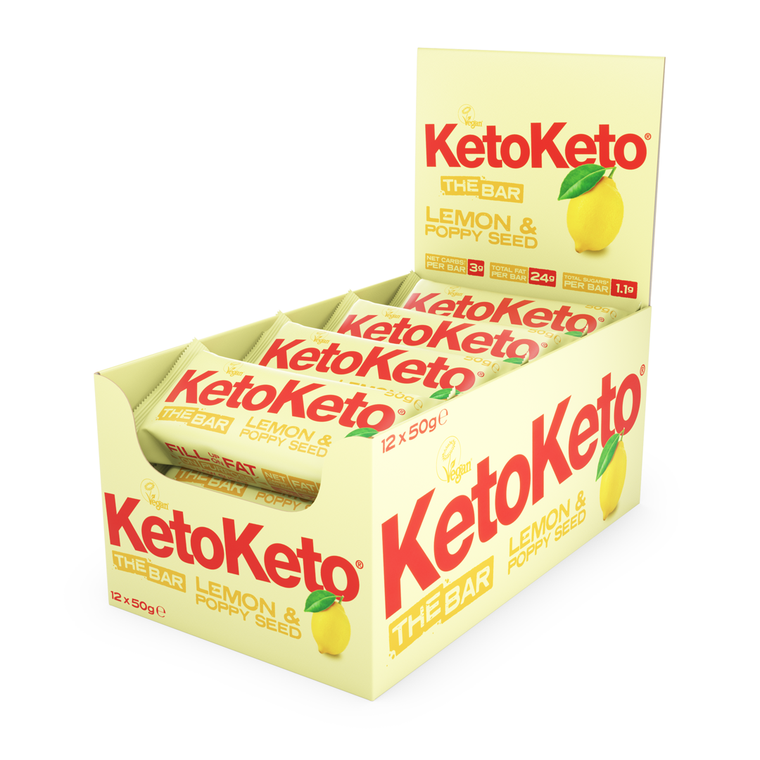 KetoKeto Bar 12x50g Lemon and Poppy Seed