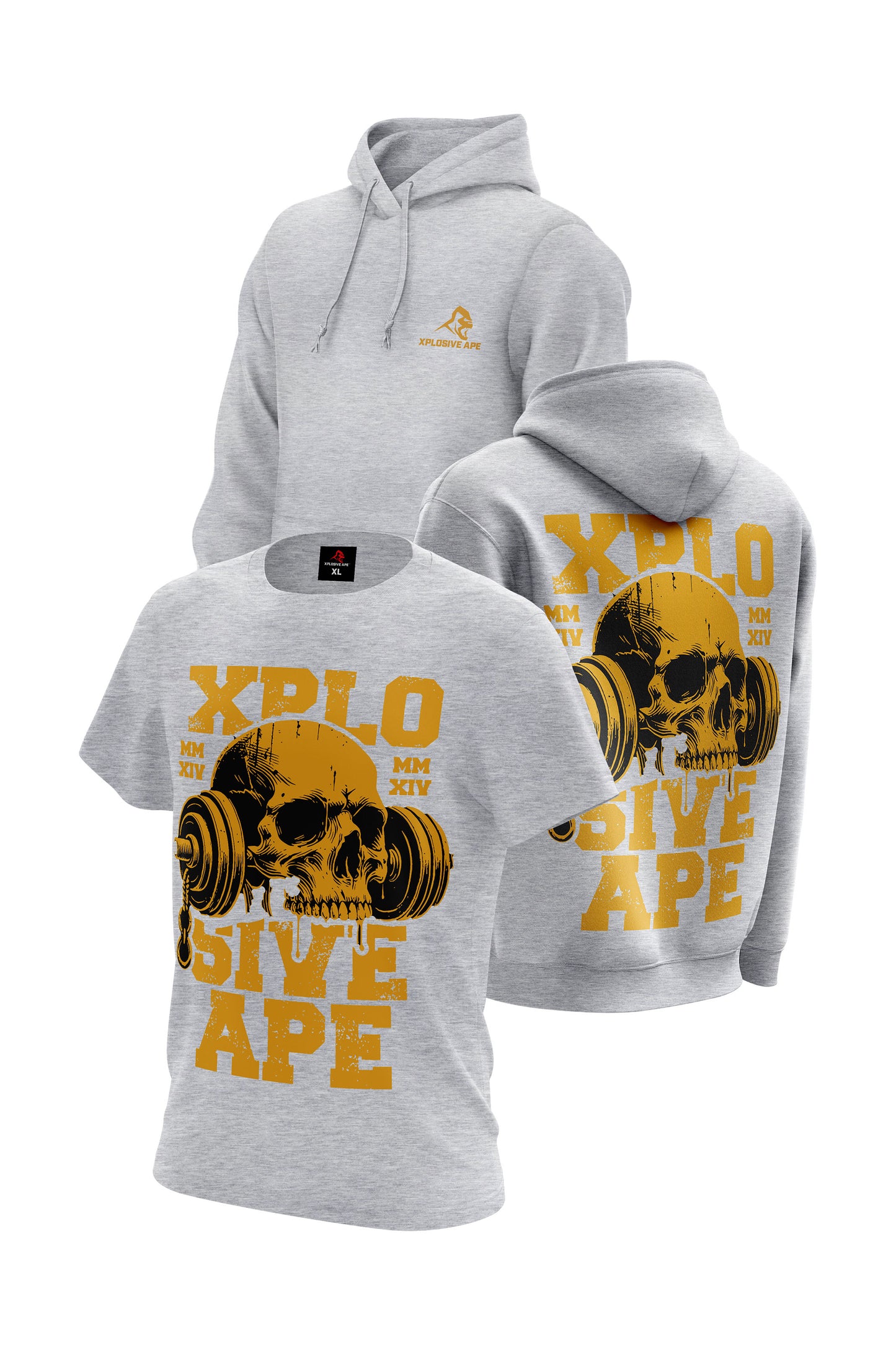 XAPE Locker Room Hoodie & Tee Combo - Sports Grey