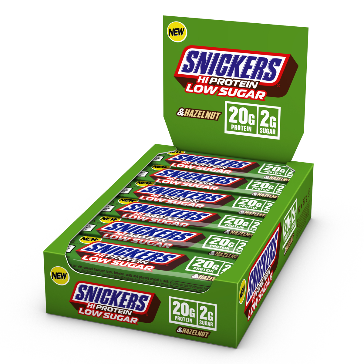 Snickers Low Sugar High Protein Bar 12x57g Hazelnut Milk Chocolate