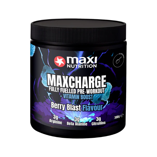 Maxi Nutrition Max Charge Vitamin Boosted Pre-Workout 300g Berry Blast