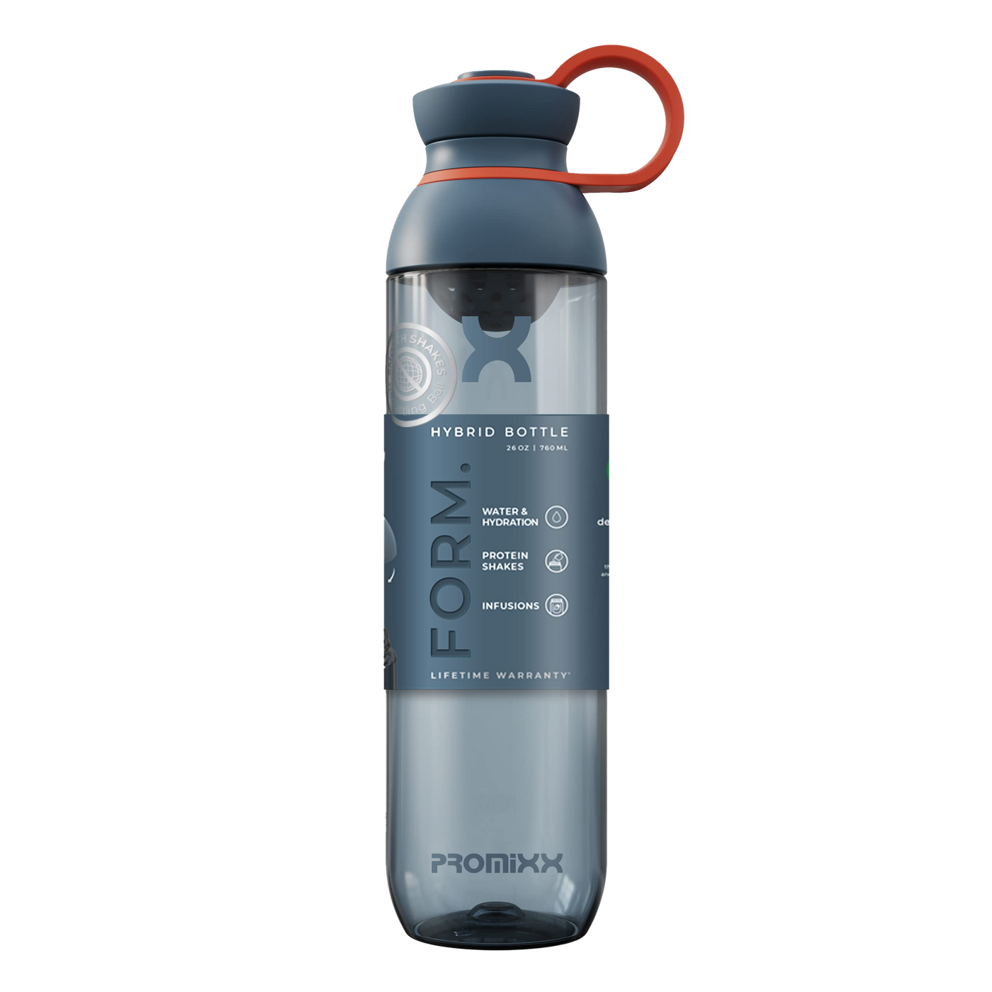 PROMiXX Form Ecozen Shaker Bottle 760ml Midnight Blue & Burnt Orange