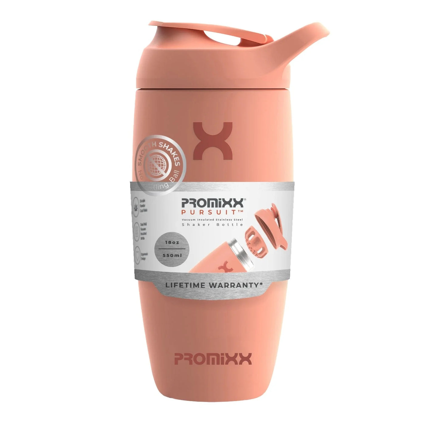 PROMiXX Pursuit Stainless-Steel Shaker Bottle 550ml Coral