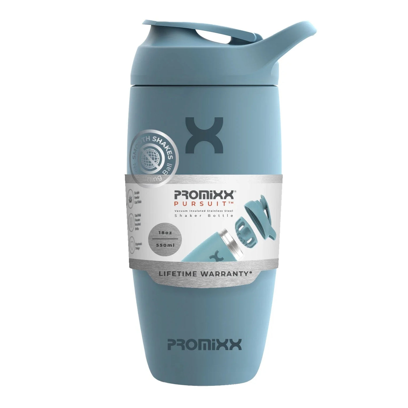 PROMiXX Pursuit Stainless-Steel Shaker Bottle 550ml Ocean Calm Blue