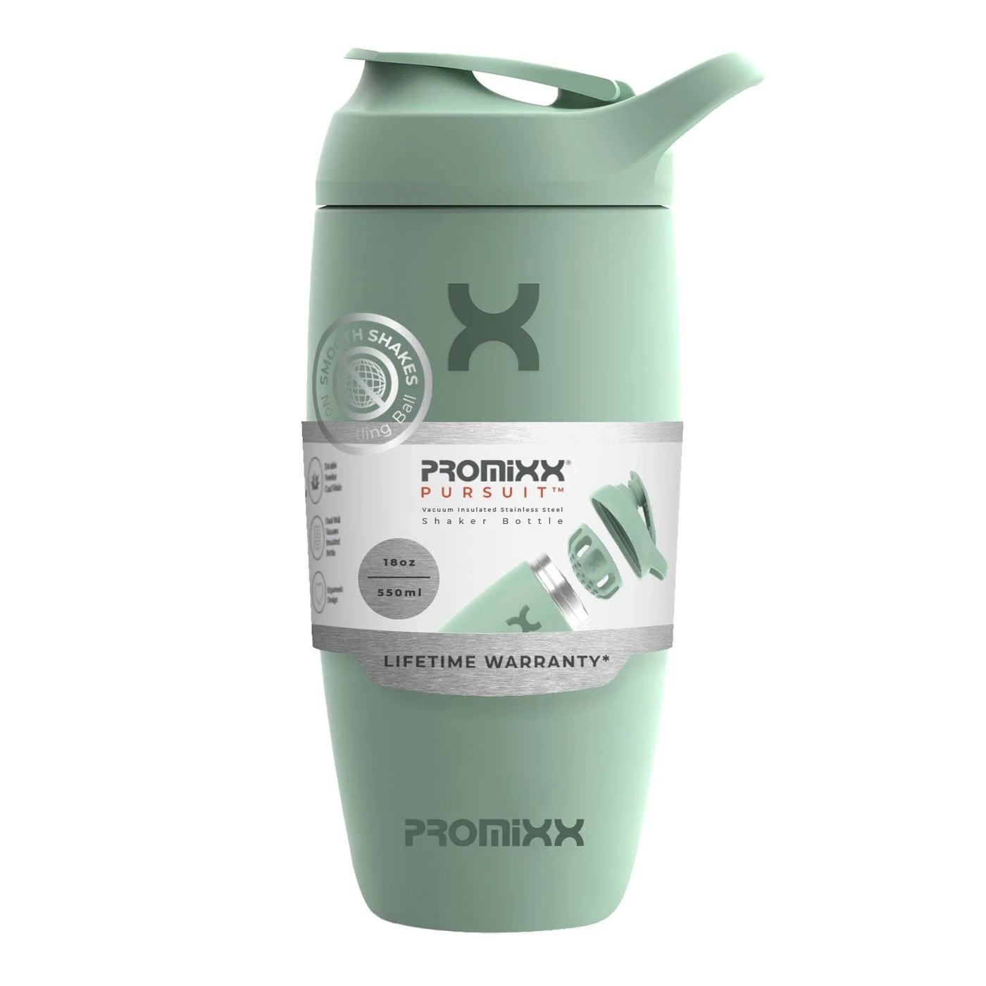 PROMiXX Pursuit Stainless-Steel Shaker Bottle 550ml Seagrass Green