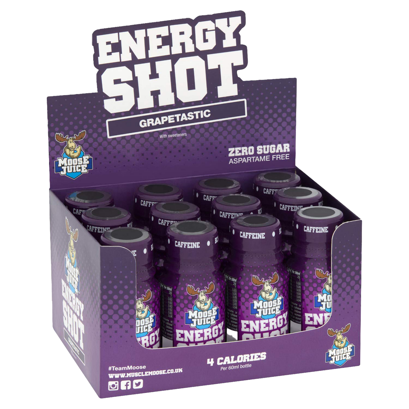 Muscle Moose Moose Juice Energy Shot 12x60ml Grapetastic