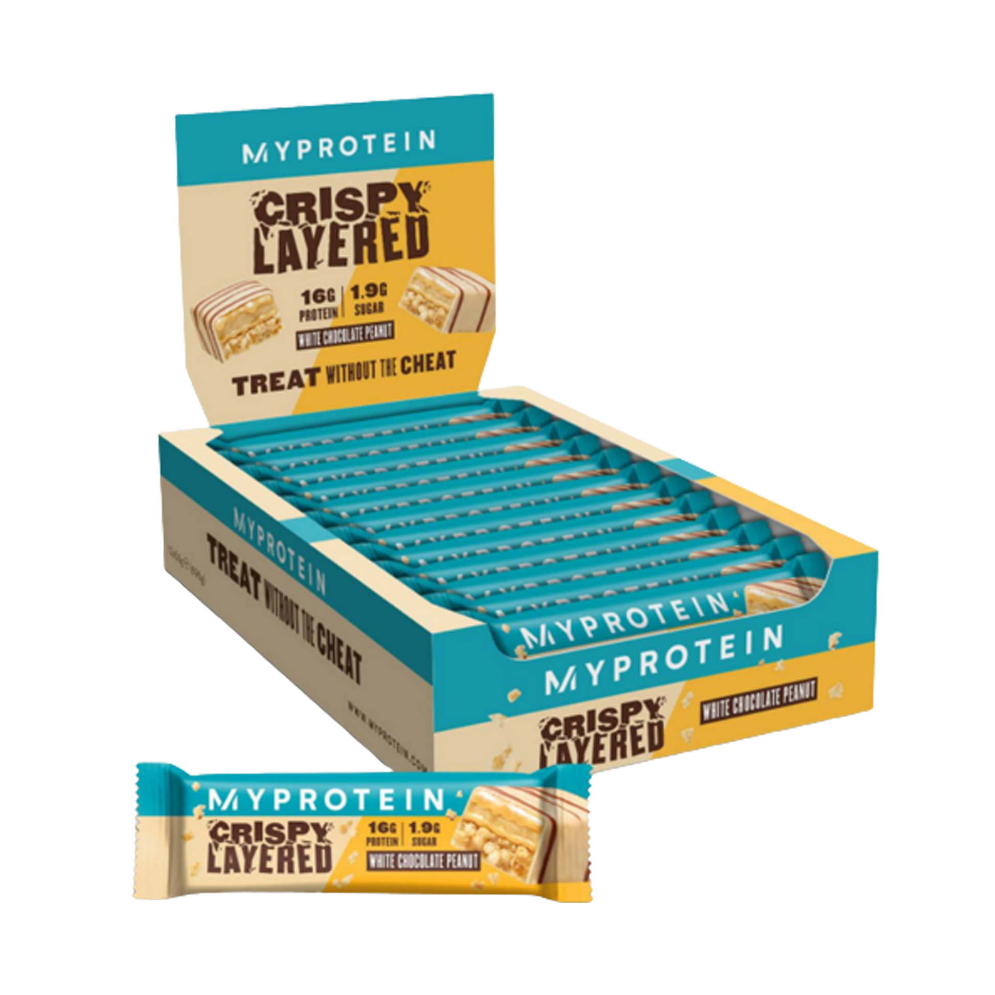 MyProtein Crispy Layered Protein Bar 12x58g White Chocolate Peanut