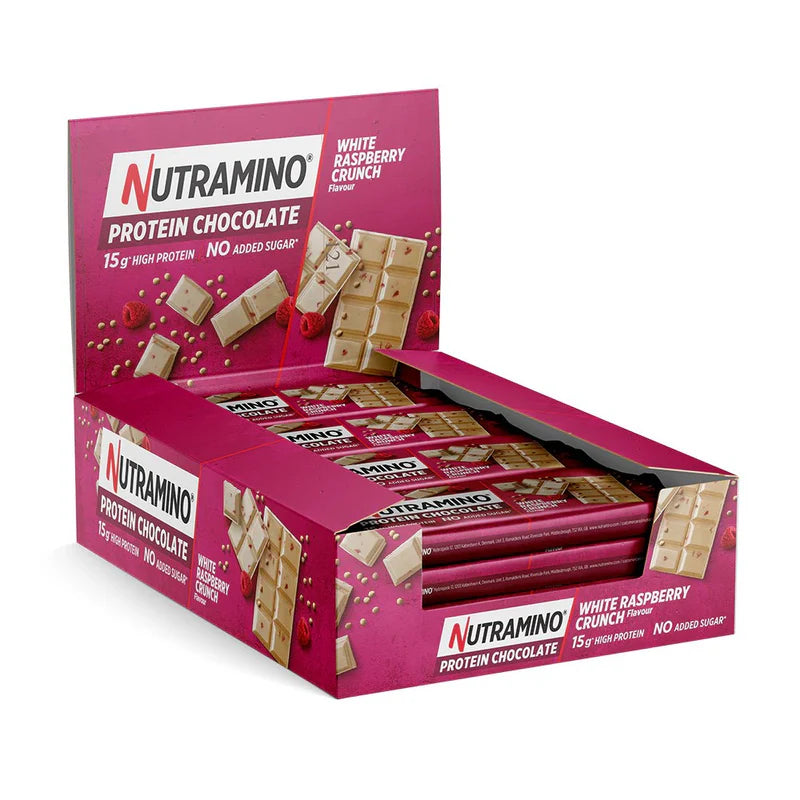 Nutramino Protein Chocolate Bar 16x50g White Chocolate Raspberry