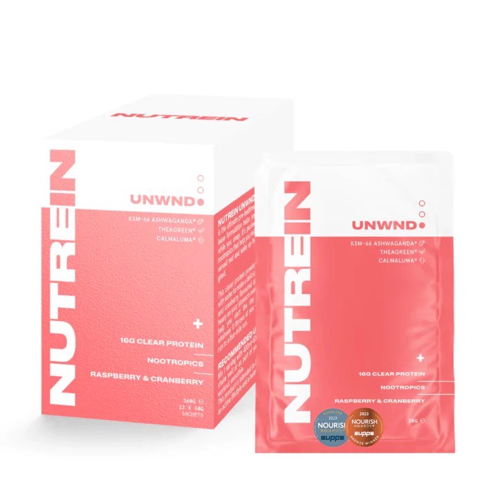 Nutrein UNWND 12x30g Raspberry & Cranberry