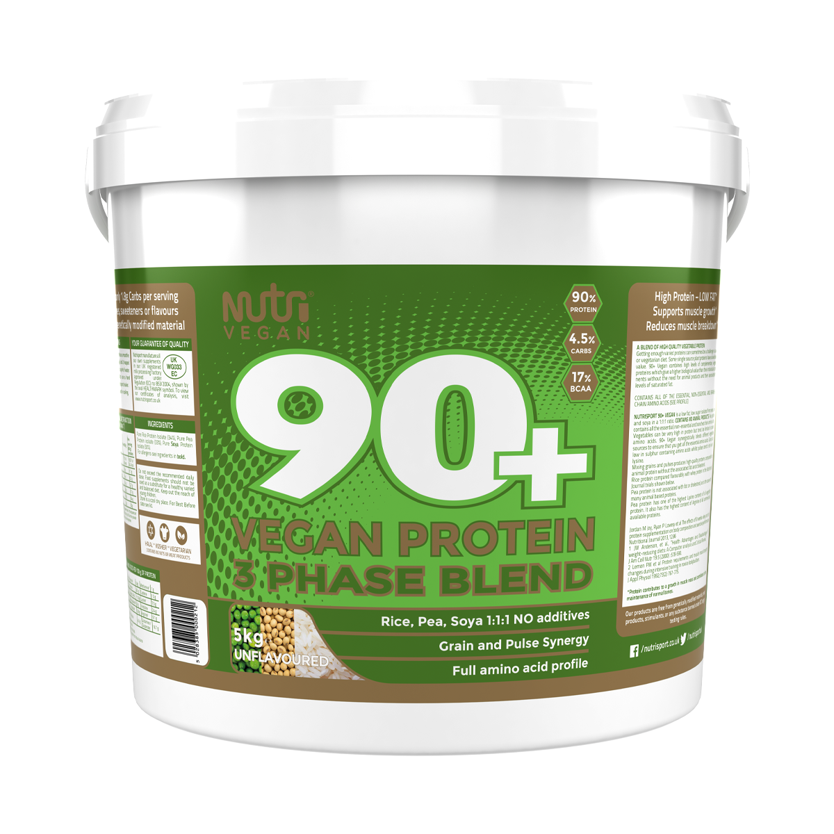 Nutri Vegan 90+ Protein Vegan 5kg Unflavoured