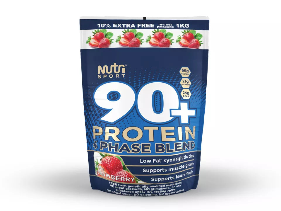 NutriSport 90+ Protein 4 Phase Blend 1Kg Strawberry