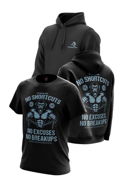 XAPE No Shortcuts Hoodie & Tee Combo - Black