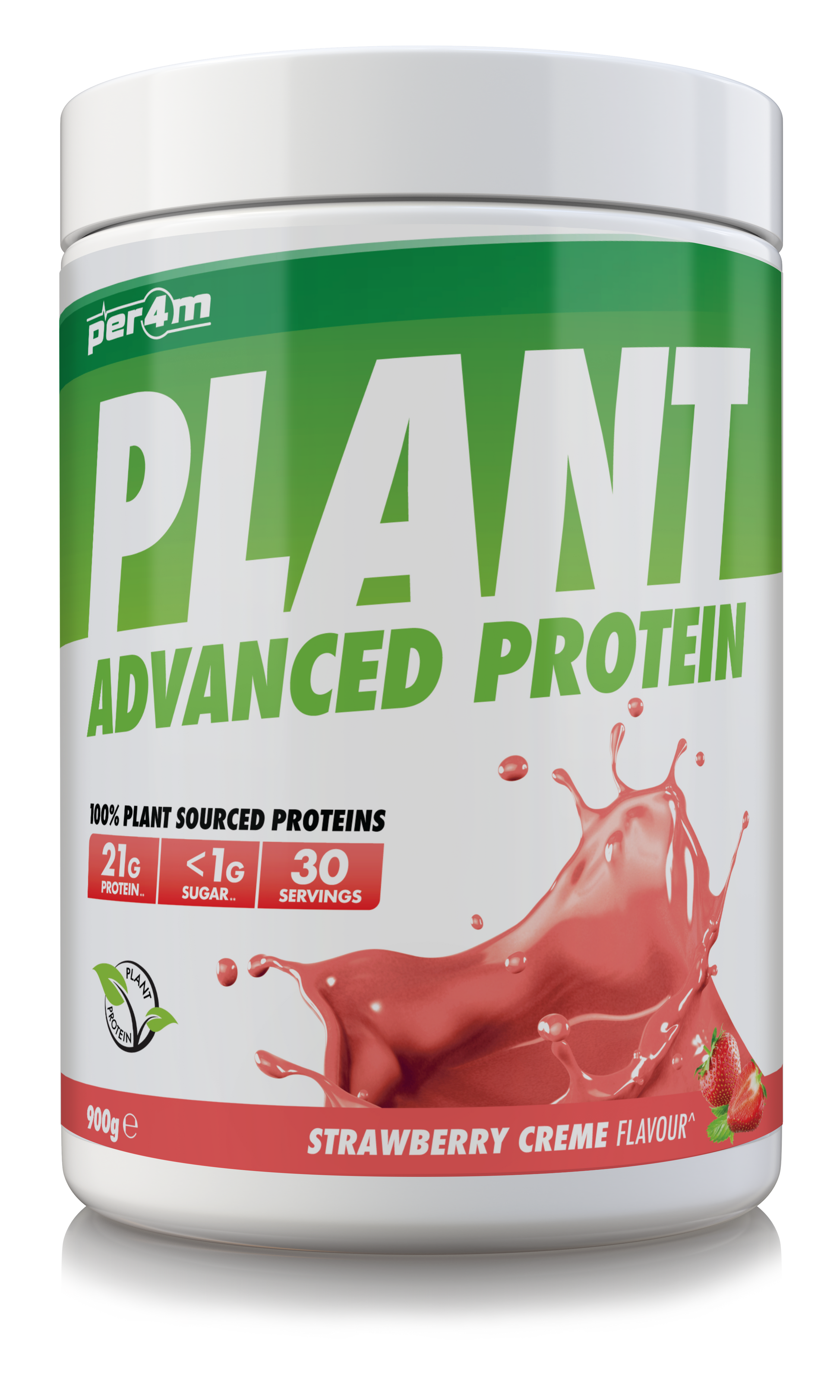 Per4m Plant Protein 900g Strawberry Cr me