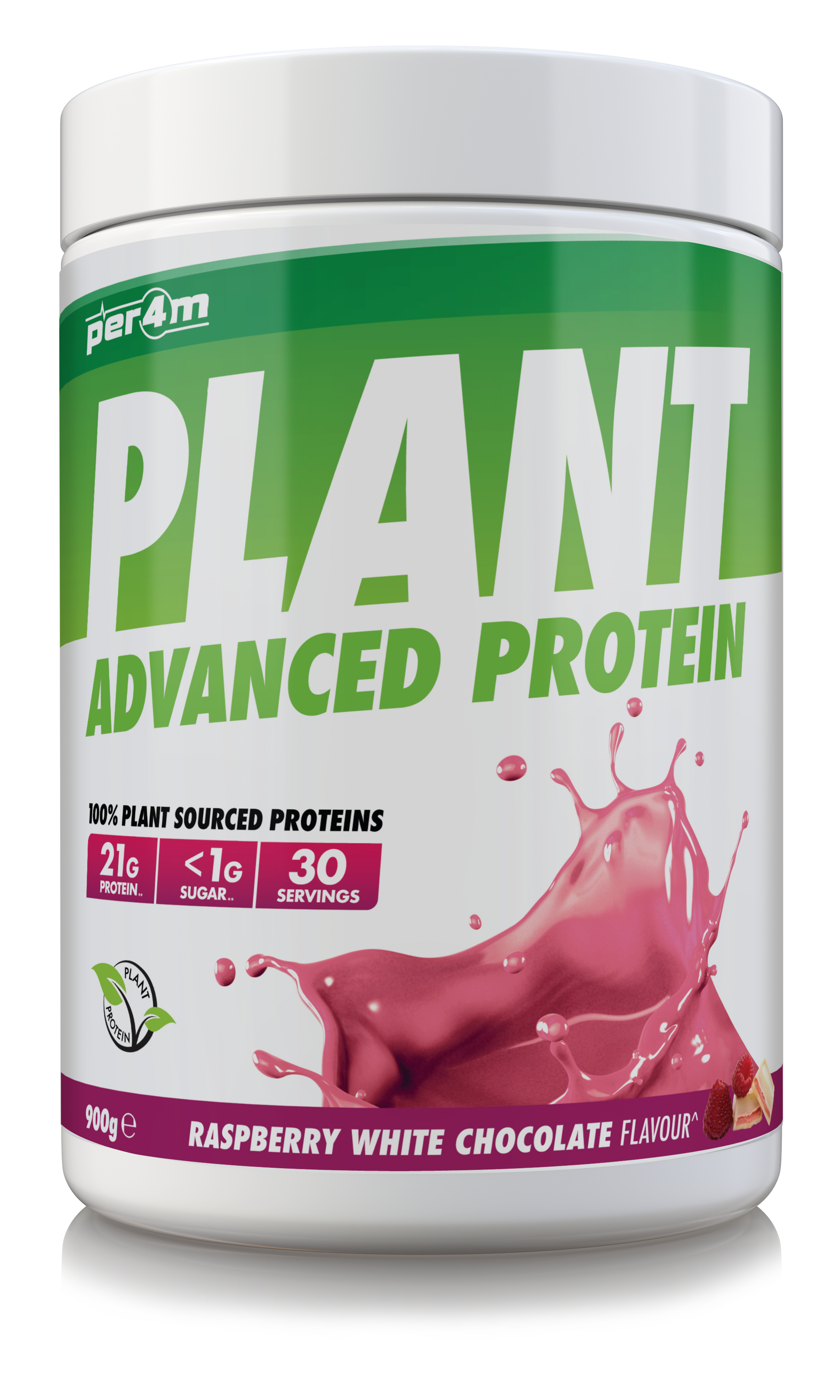 Per4m Plant Protein 900g Raspberry White Chocolate