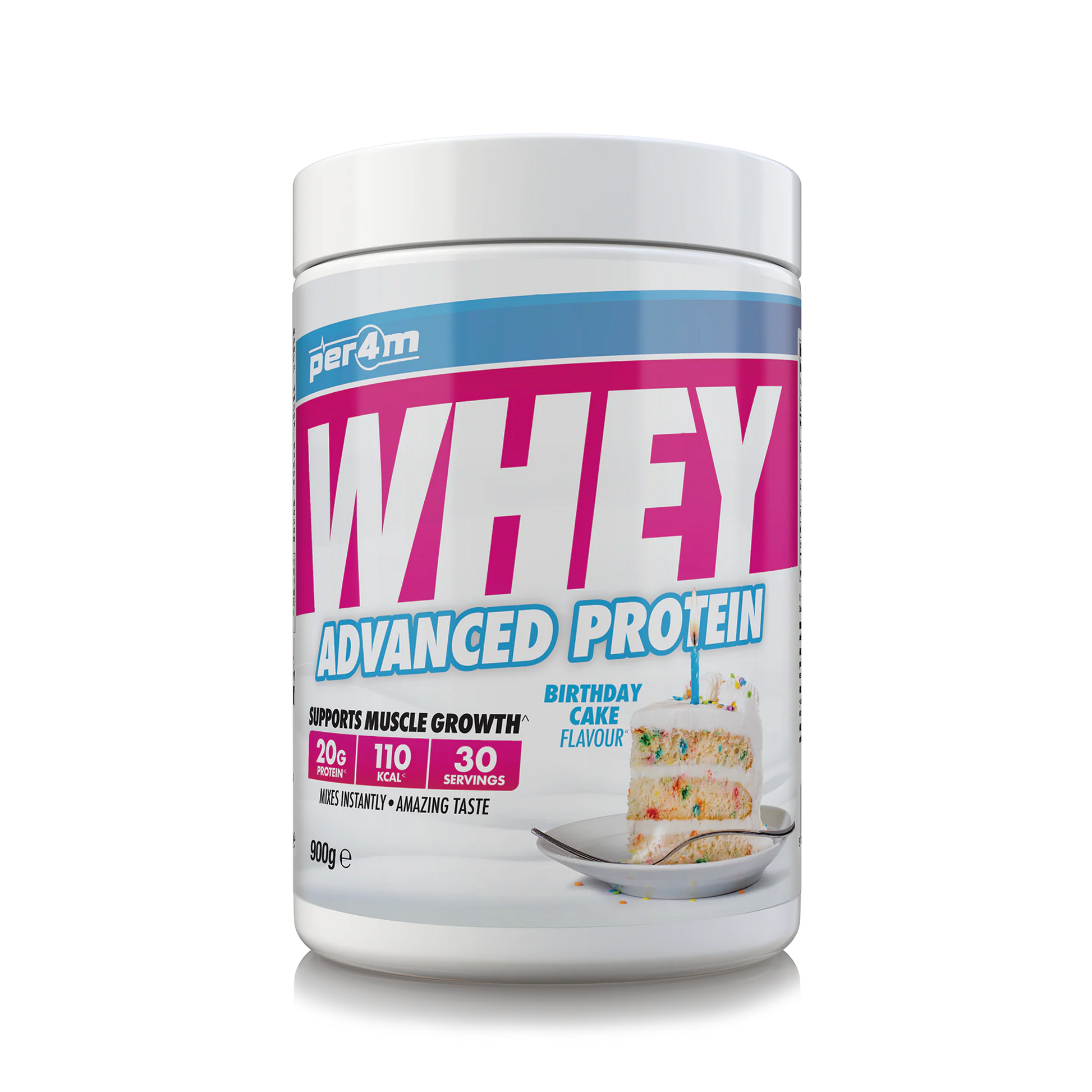 Per4m Advanced Whey Protein 900g Birthday Cake