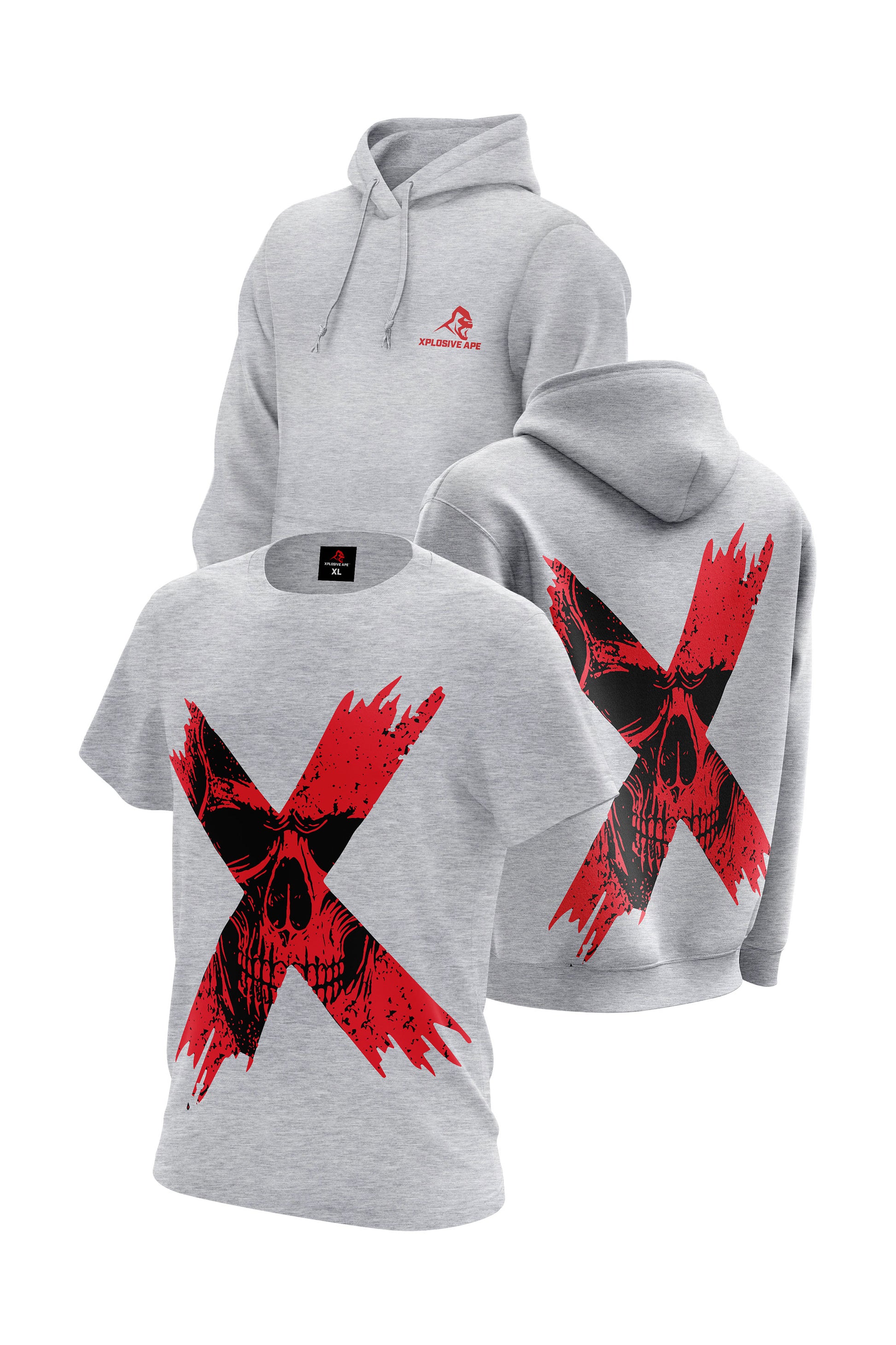 XAPE Perish Hoodie & Tee Combo - Sports Grey