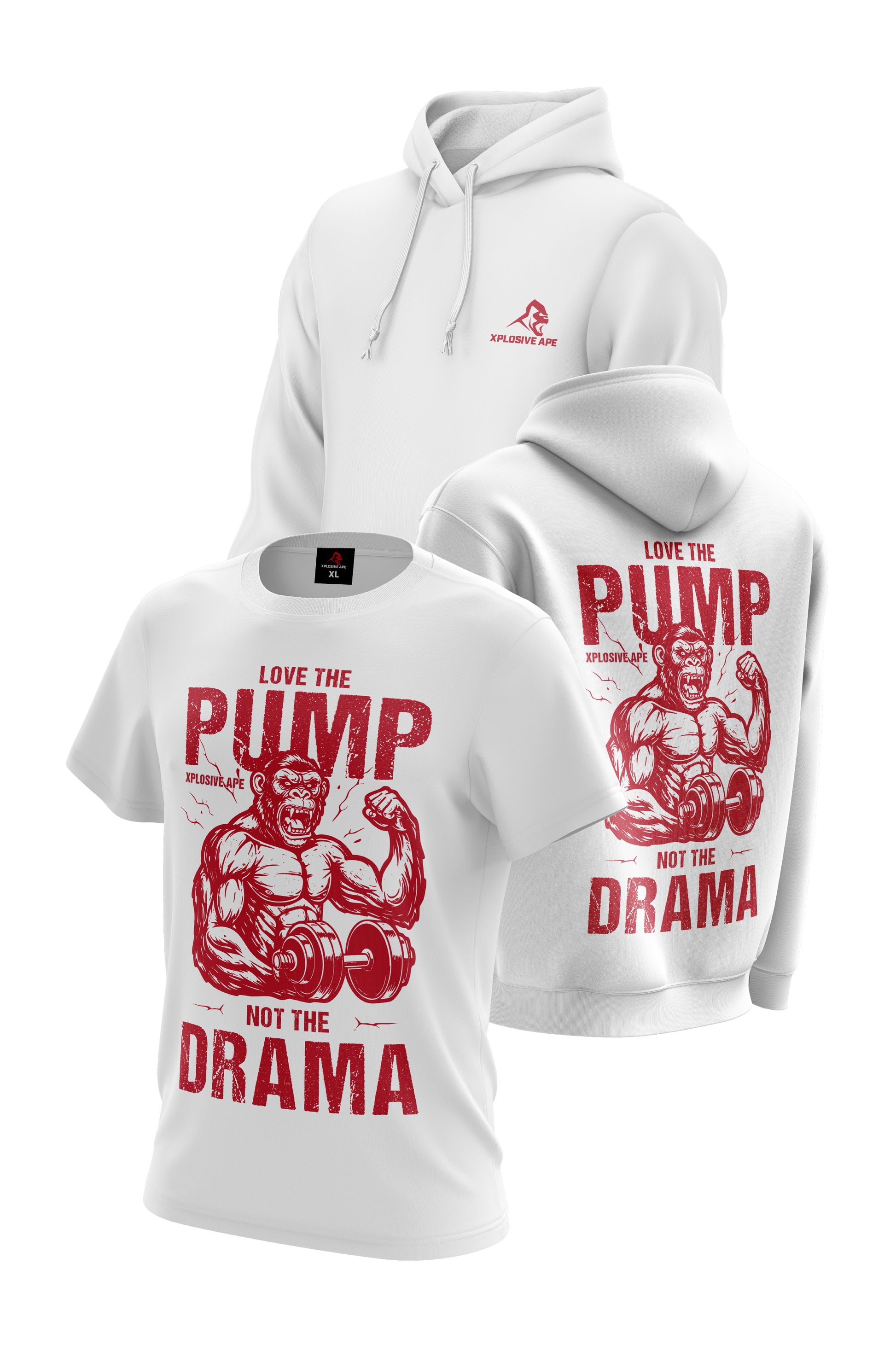 XAPE Pump Hoodie & Tee Combo - White