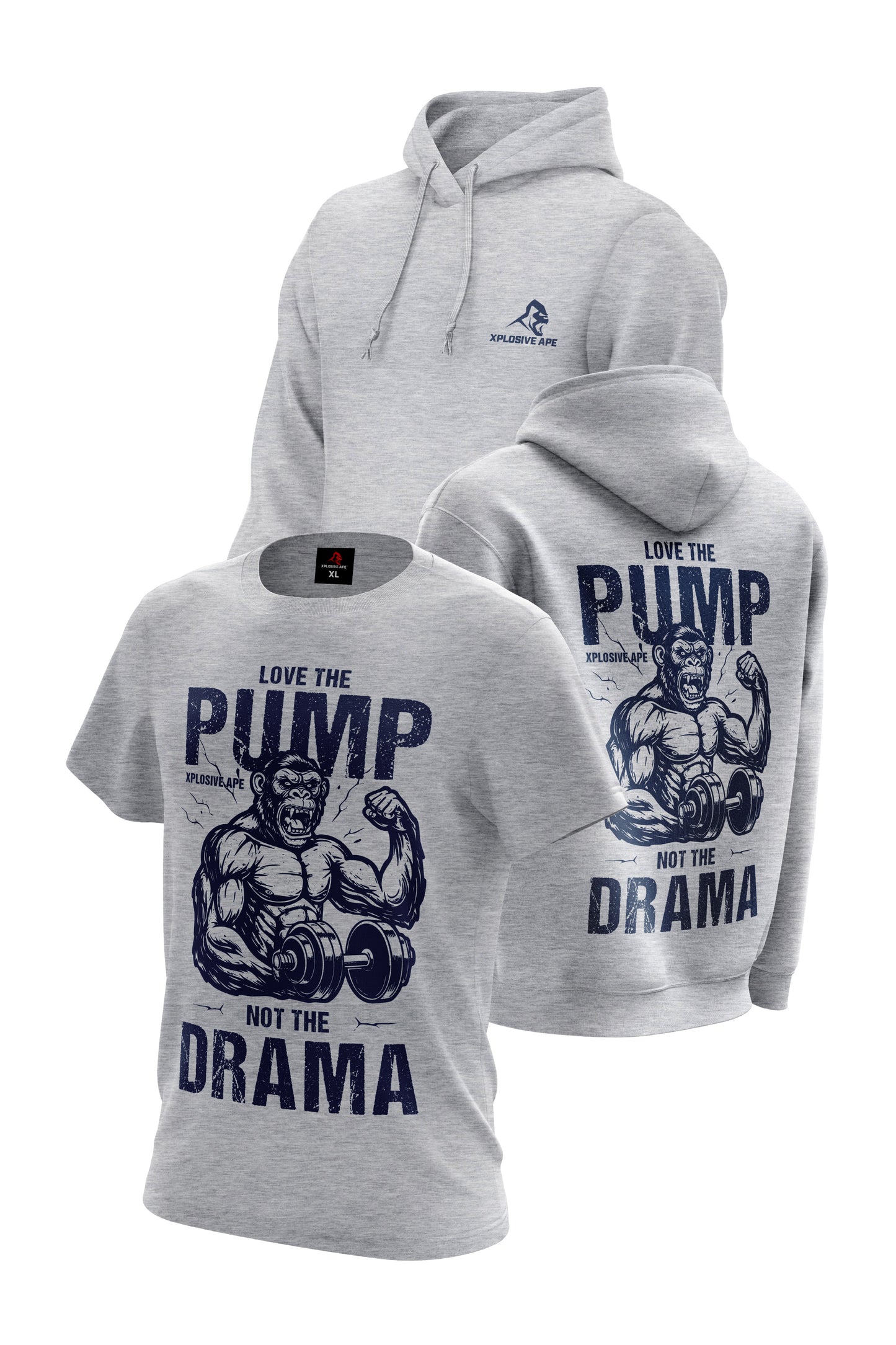 XAPE Pump Hoodie & Tee Combo - Sports Grey