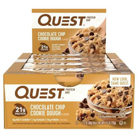 Quest Nutrition 12x50g Dipped Chocolate Chip Cookie Dough