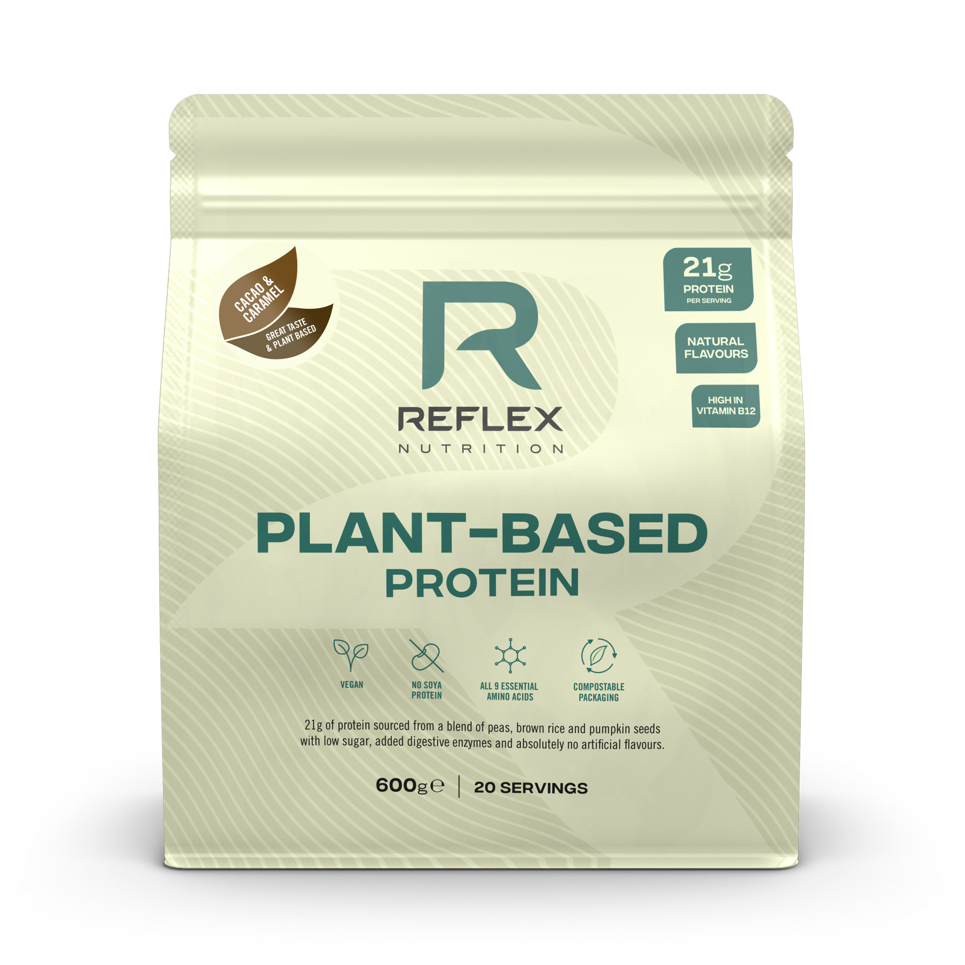 Reflex Nutrition Plant Based Protein 600g Cacao & Caramel