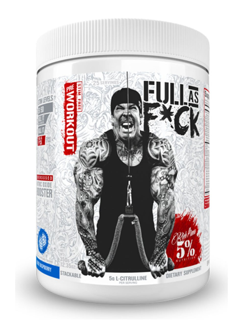 Rich Piana 5% Nutrition FULL AS F*CK Legendary Series 372g Blue Raspberry