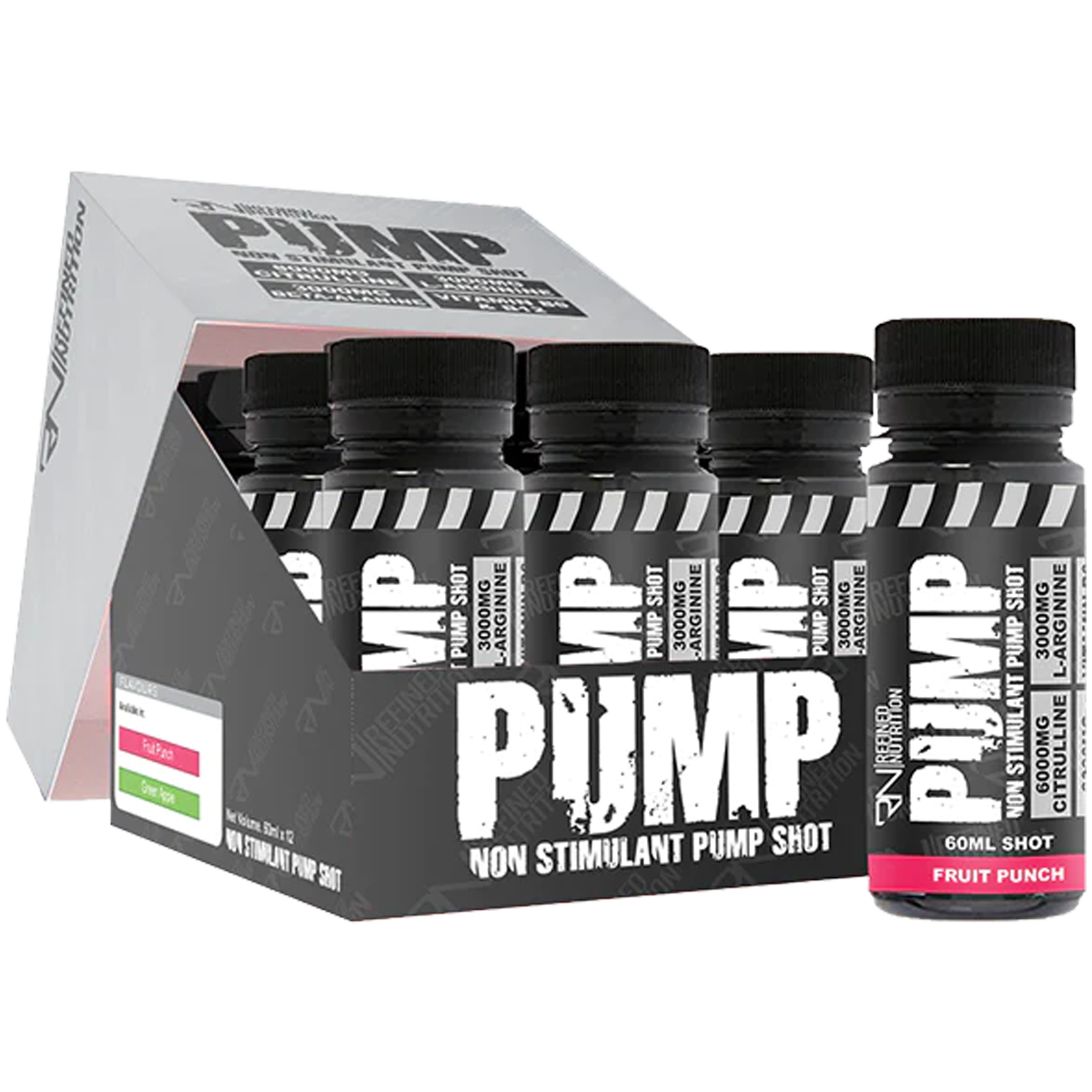 Refined-Nutrition-PUMP-Pre-Workout-Shots-12x60ml-Fruit-Punch