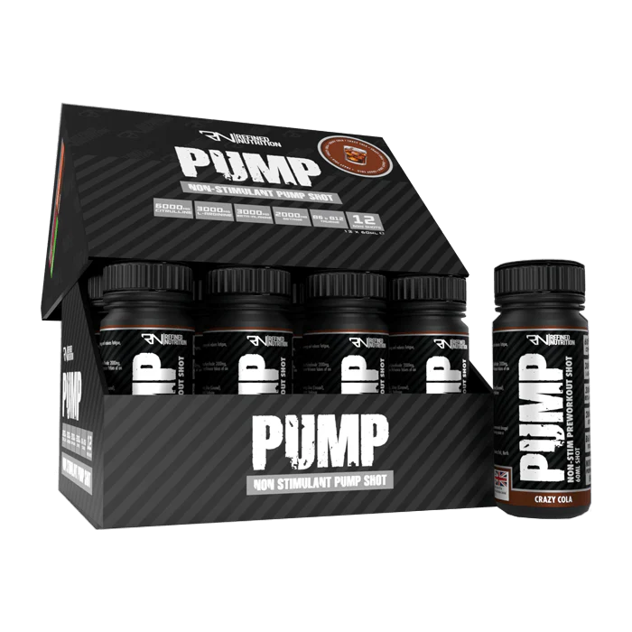 Refined Nutrition Pump Non-Stim Pre-workout Shots 12x60ml Crazy Cola