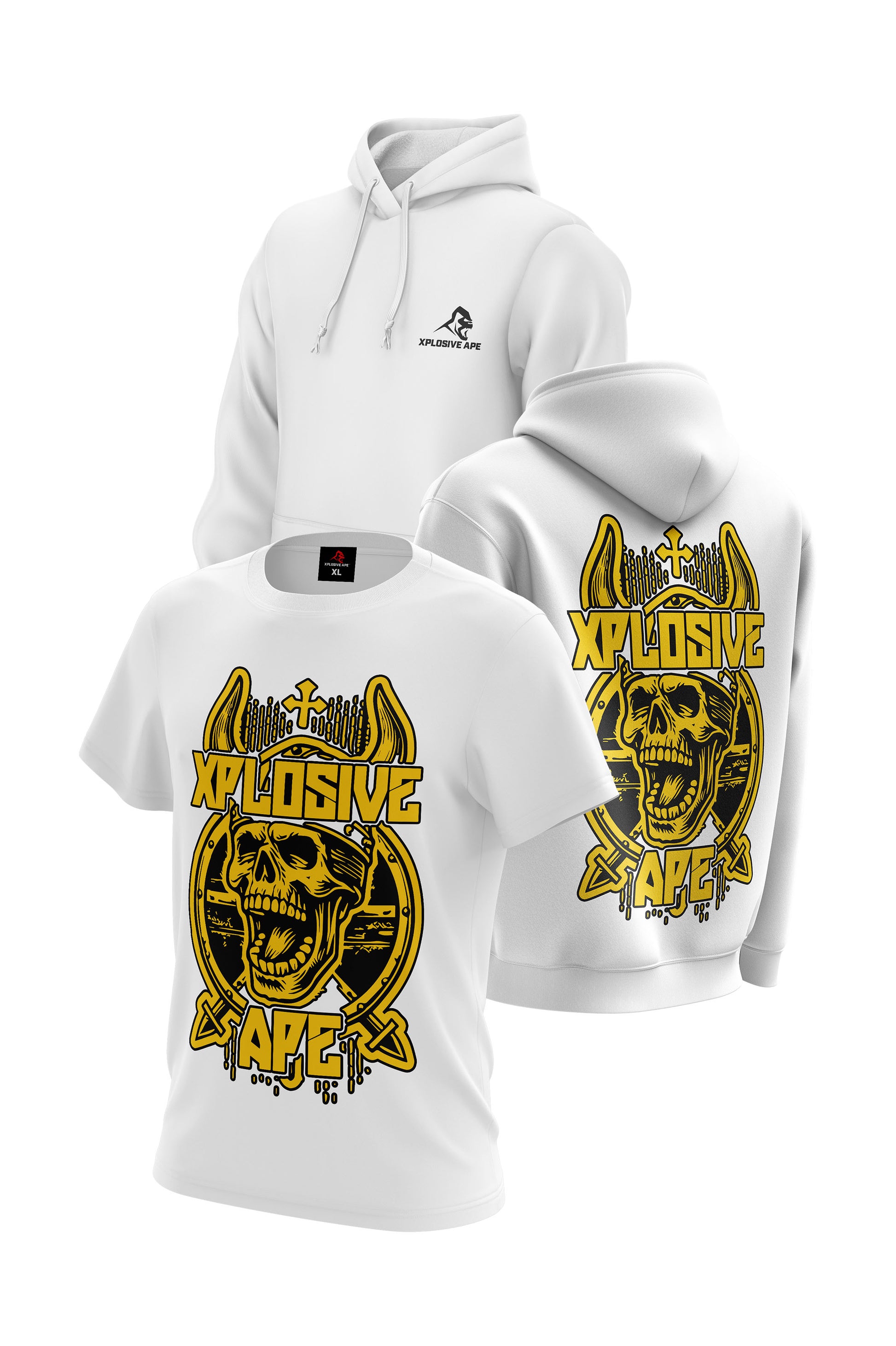 XAPE Raider Hoodie & Tee Combo - White