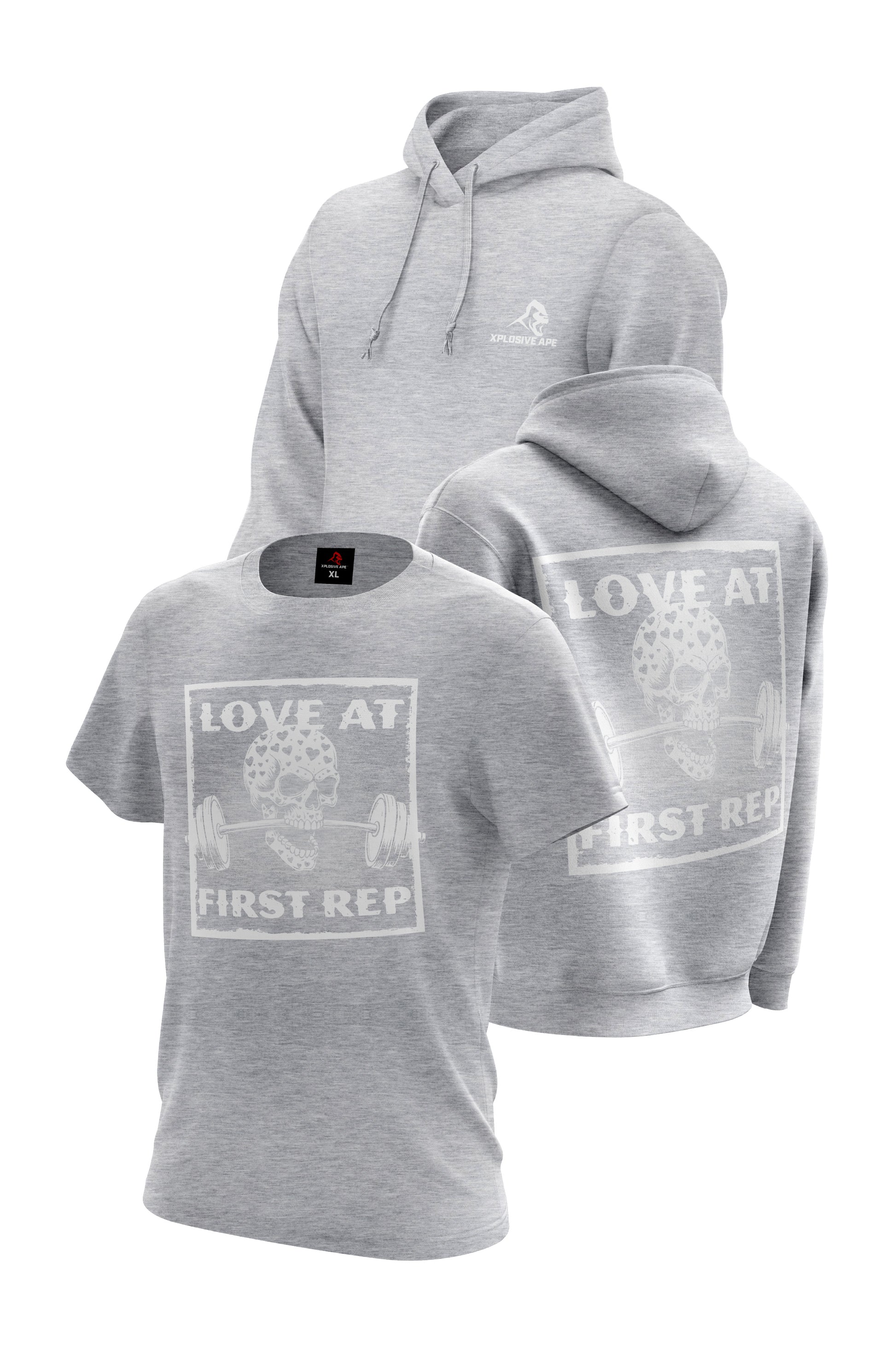 XAPE Rep Love Hoodie & Tee Combo - Sports Grey