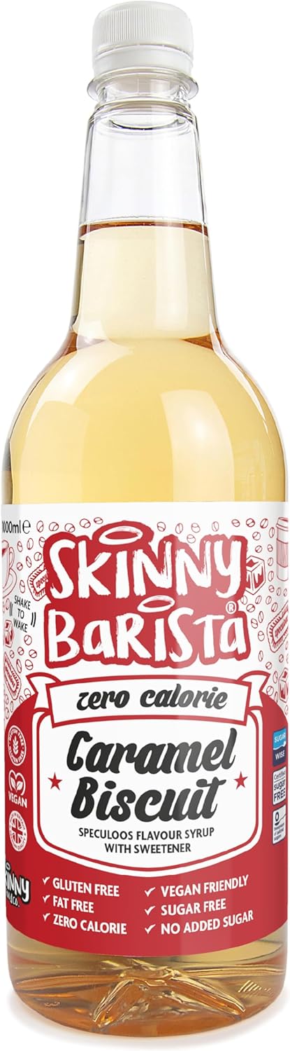 The Skinny Food Co Skinny Barista Zero Calorie Coffee Syrup 1000ml Caramel Biscuit