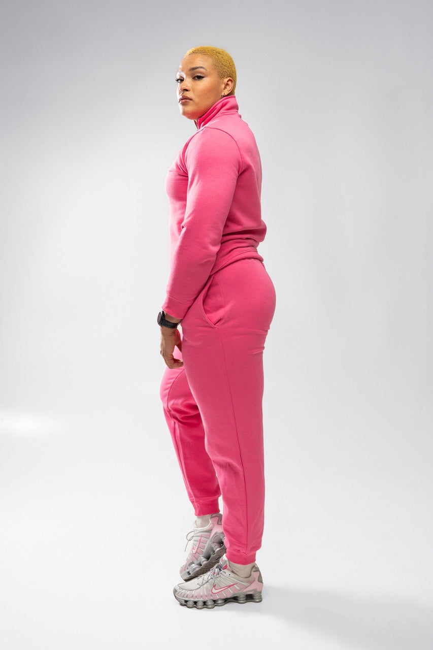 XAPE Core Logo Quarter Zip - Dusty Pink