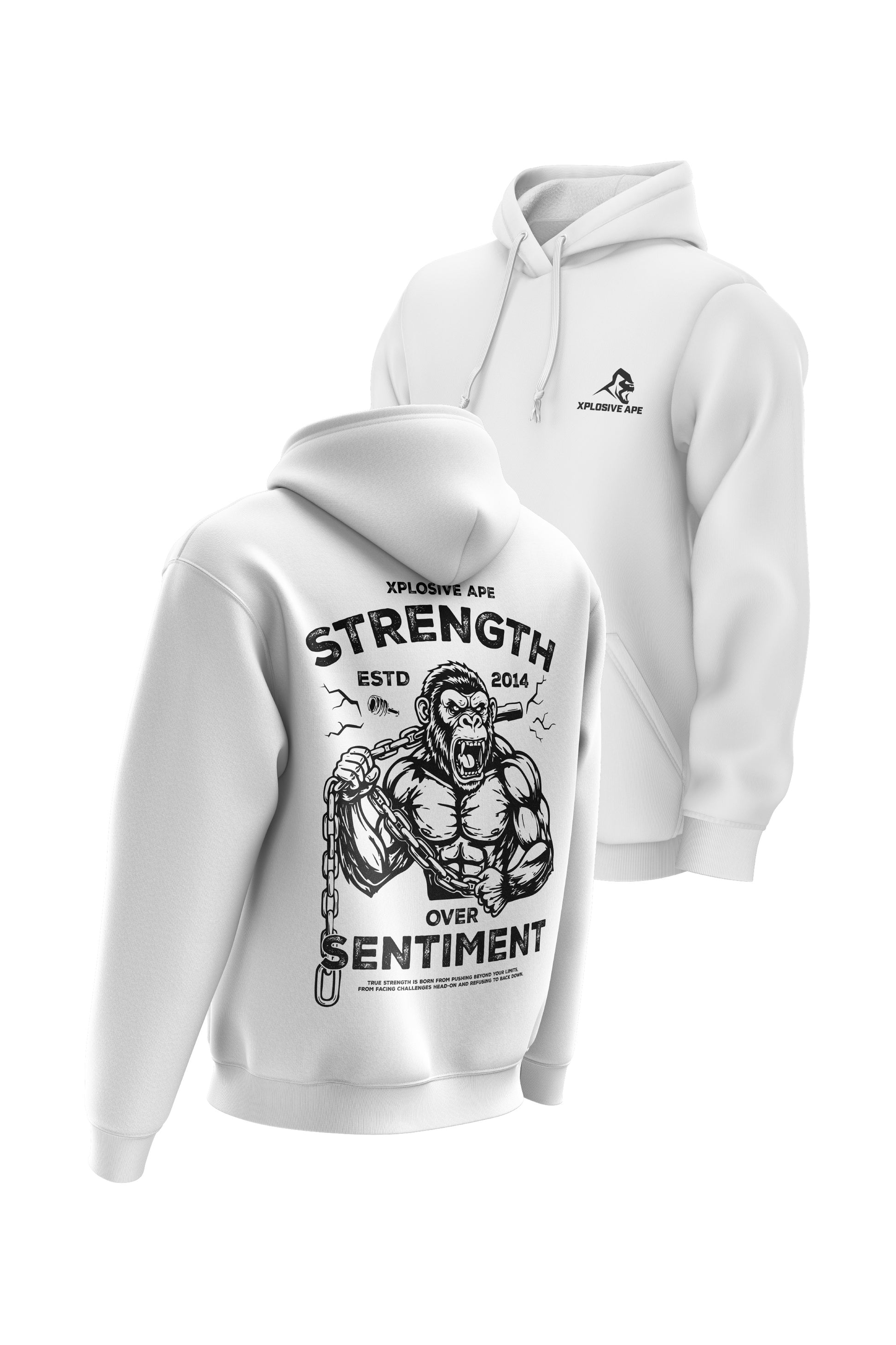 XAPE Strength Over Sentiment Hoodie - White